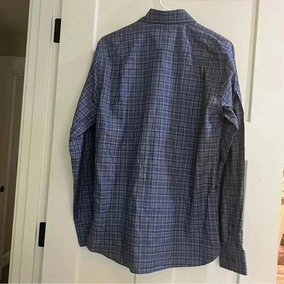 Hickey Freeman Flannel Sport Shirt, NWT - Mens Small- Blue Plaid - Picture 11 of 12